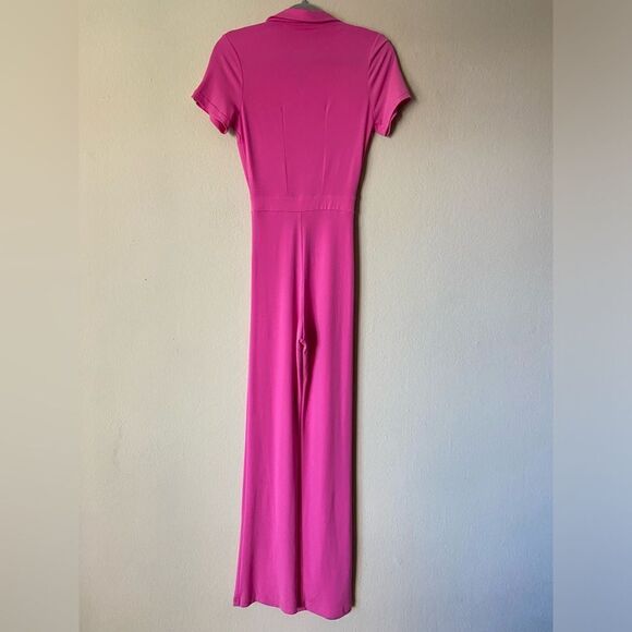 Peachy Den The Kernel Jersey Pink Jumpsuit Short Sleeves Size XS - Picture 9 of 12